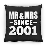 23rd Anniversary Mr & Mrs Since 2001 - Throw Pillow Black