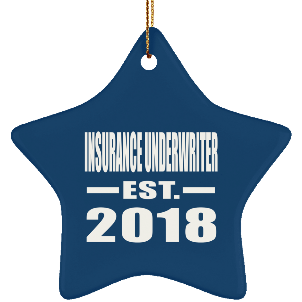 Insurance Underwriter Established EST. 2018 - Star Ornament