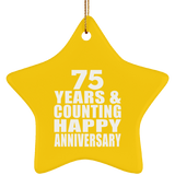 Happy 75th Anniversary 75 Years & Counting - Star Ornament