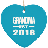 Grandma Established EST. 2018 - Heart Ornament