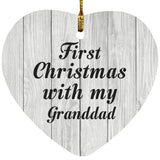 First Christmas With My Granddad - Heart Ornament F