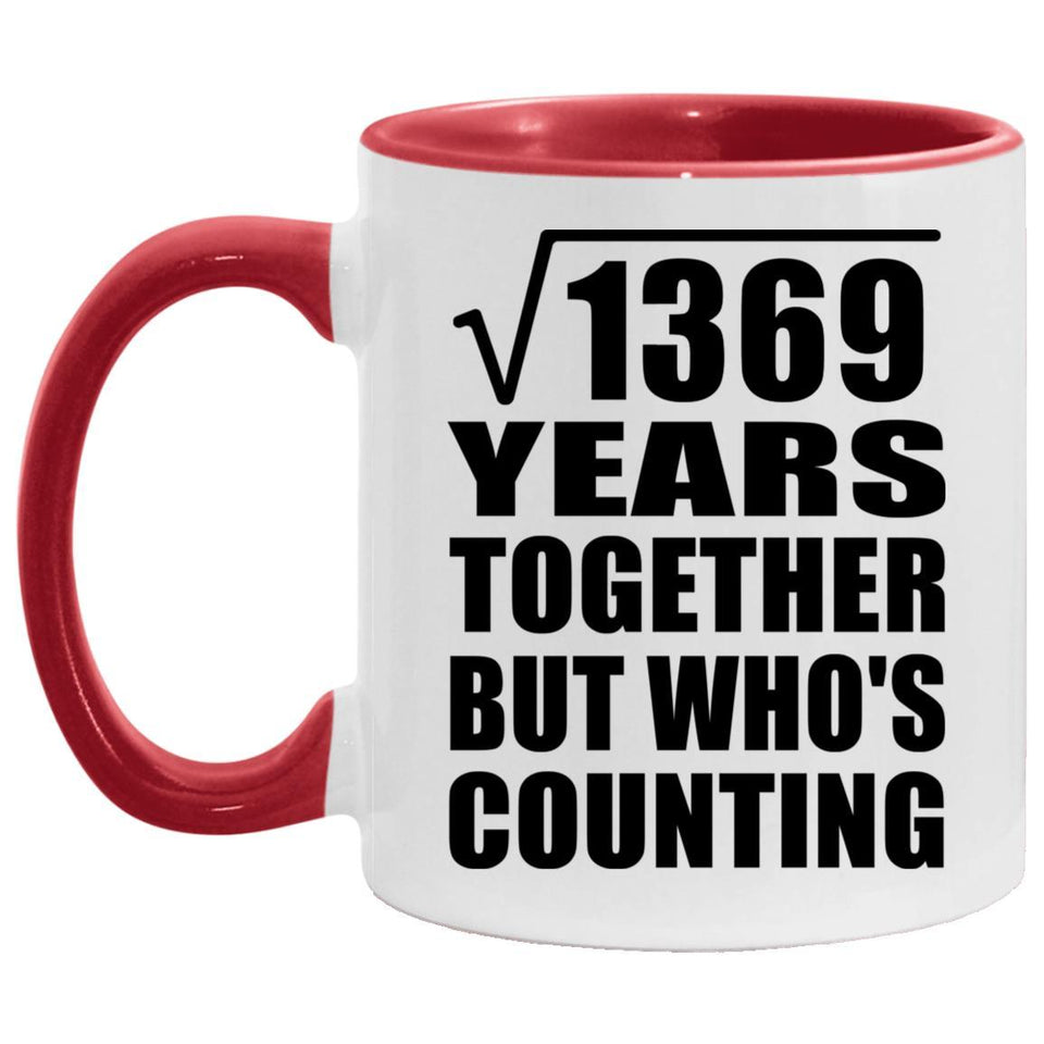 37th Anniversary Square Root of 1369 Years Who's Counting - 11oz Accent Mug Red