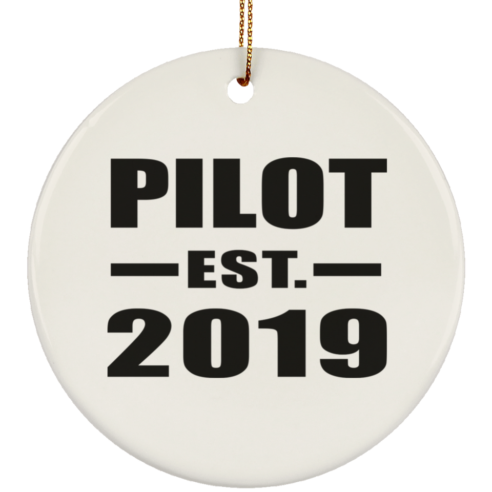 Pilot Established EST. 2019 - Circle Ornament