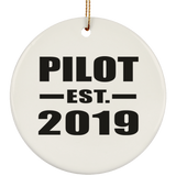 Pilot Established EST. 2019 - Circle Ornament