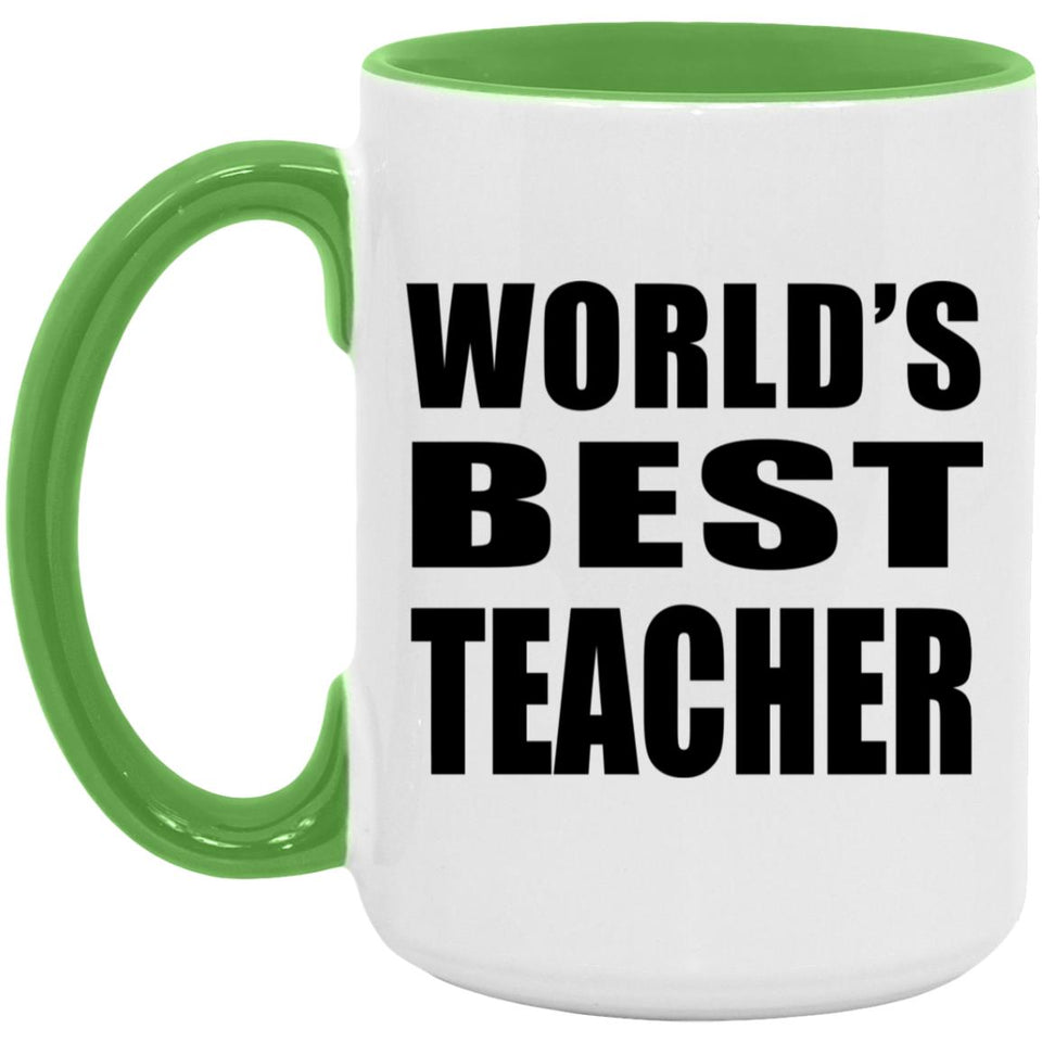 World's Best Teacher - 15oz Accent Mug Green