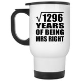 36th Anniversary Square Root of 1296 Years of Being Mrs Right - White Travel Mug