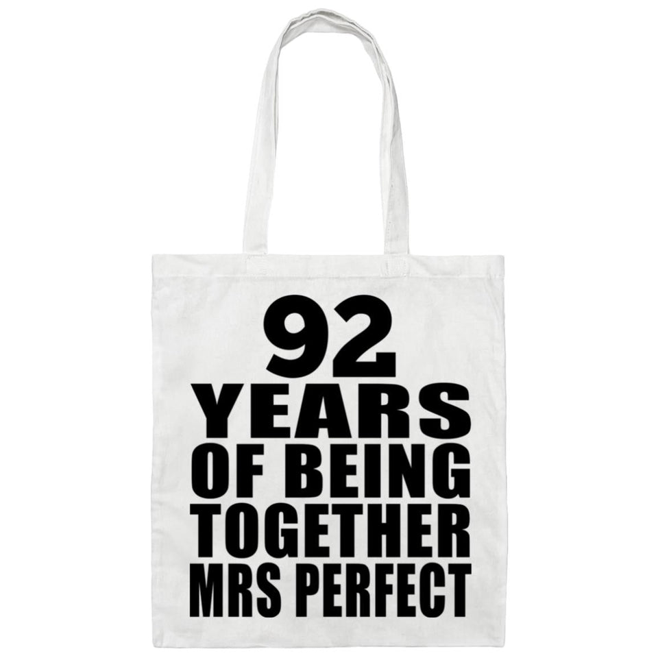 92nd Anniversary 92 Years Of Being Mrs Perfect - Tote Bag White