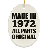 52nd Birthday Made in 1972 All Parts Original - Oval Ornament