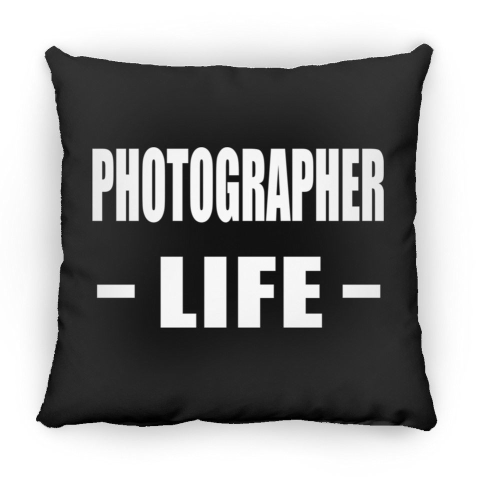 Photographer Life - Throw Pillow Black