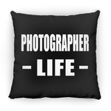Photographer Life - Throw Pillow Black