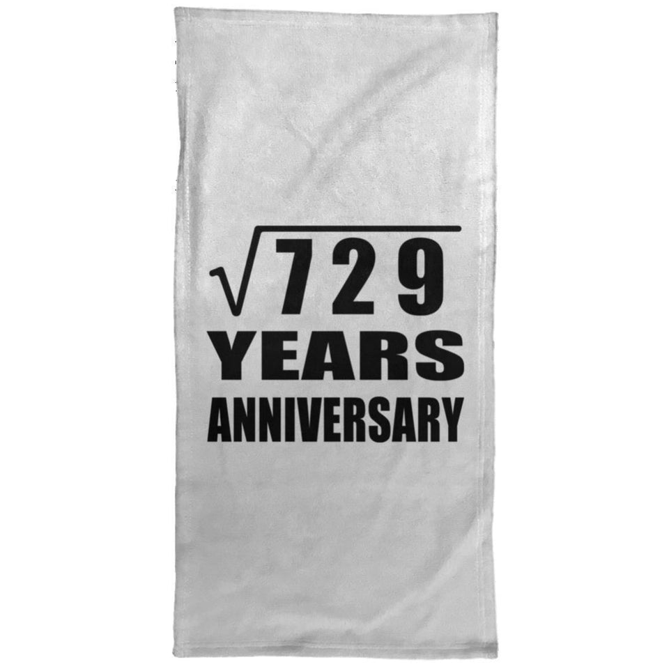 27th Anniversary Square Root of 729 Years Anniversary - Hand Towel