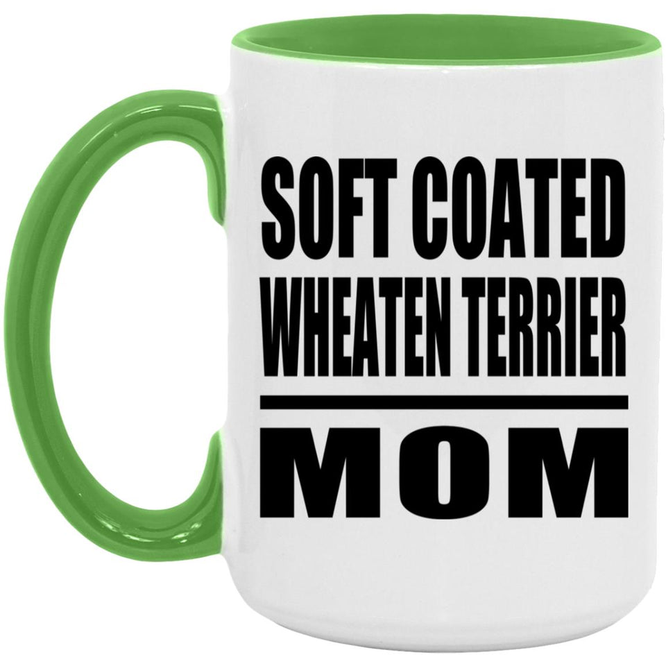 Soft Coated Wheaten Terrier Mom - 15oz Accent Mug Green