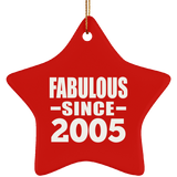 19th Birthday Fabulous Since 2005 - Star Ornament