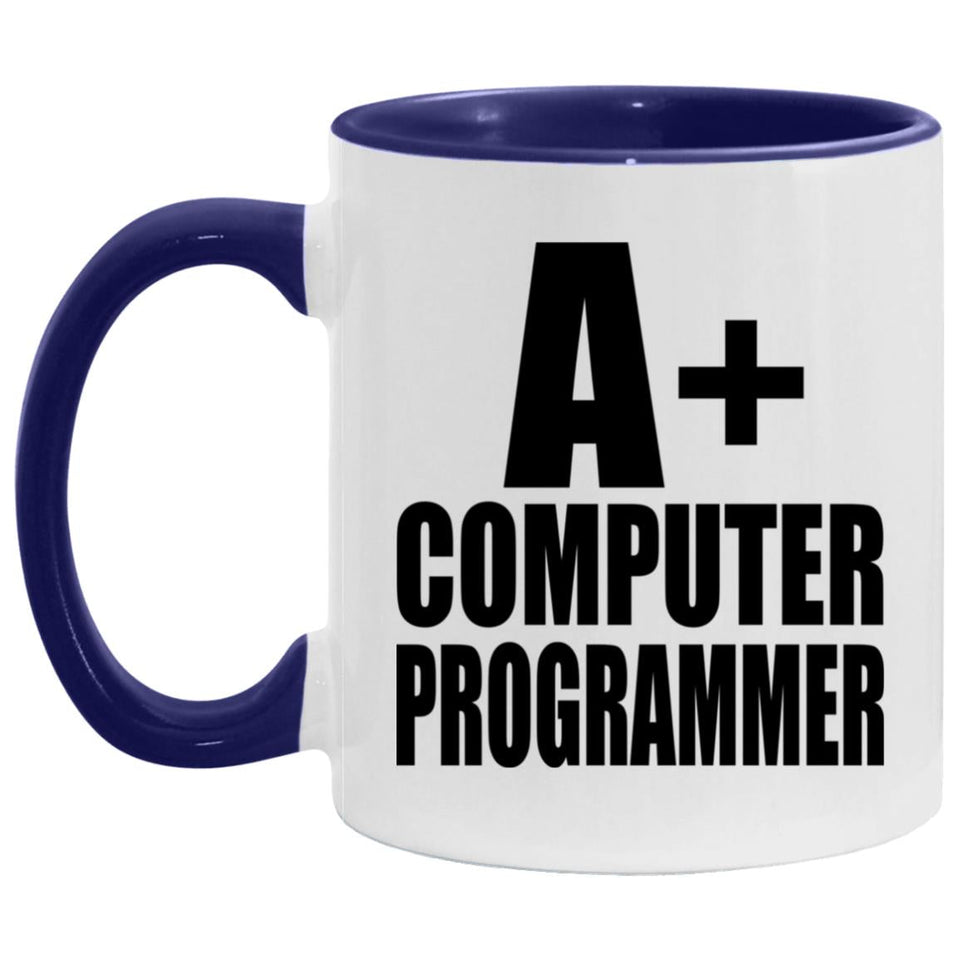 A+ Computer Programmer - 11oz Accent Mug Purple