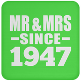 77th Anniversary Mr & Mrs Since 1947 - Drink Coaster