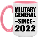 Military General Since 2022 - 15oz Accent Mug Pink