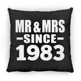 41st Anniversary Mr & Mrs Since 1983 - Throw Pillow Black
