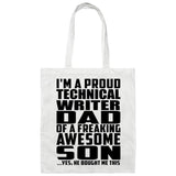 Proud Technical Writer Dad Of Awesome Son - Tote Bag White