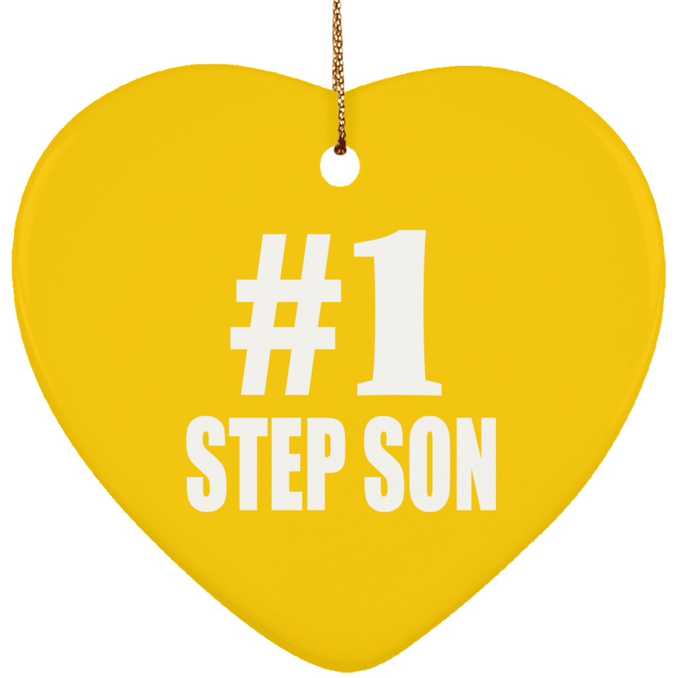 Number One #1 Step Son - Heart Ornament