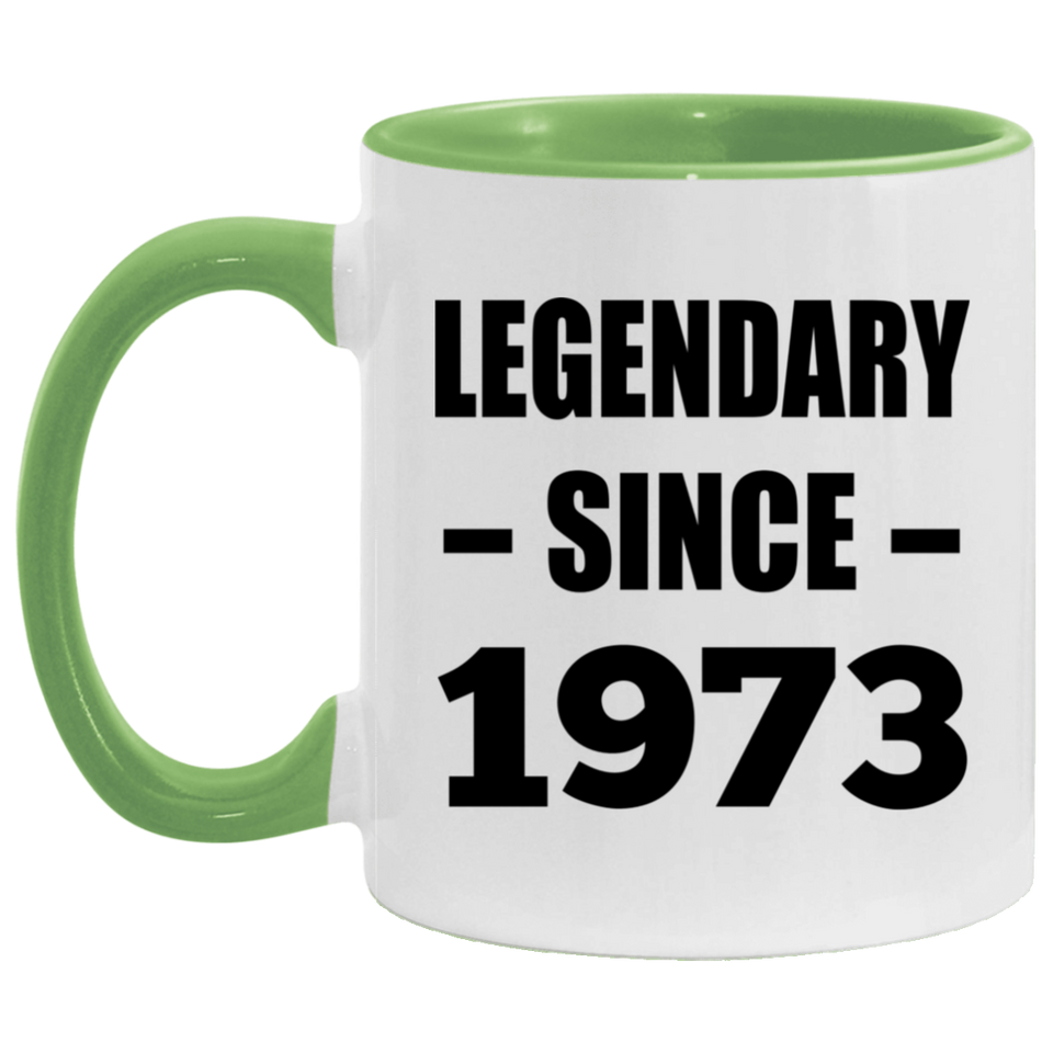 51st Birthday Legendary Since 1973 - 11oz Accent Mug Green