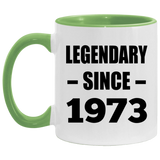 51st Birthday Legendary Since 1973 - 11oz Accent Mug Green
