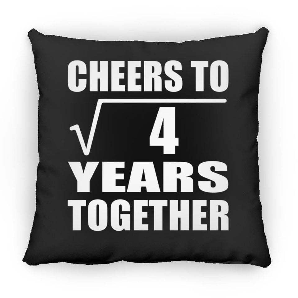 2nd Anniversary Cheers To Square Root of 4 Years Together - Throw Pillow Black