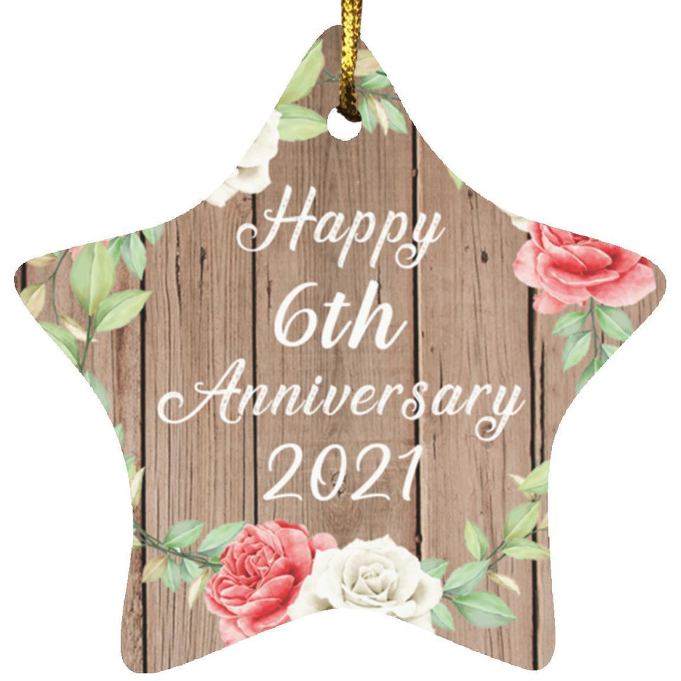 Happy 6th Anniversary 2021 - Star Ornament B