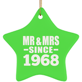 56th Anniversary Mr & Mrs Since 1968 - Star Ornament