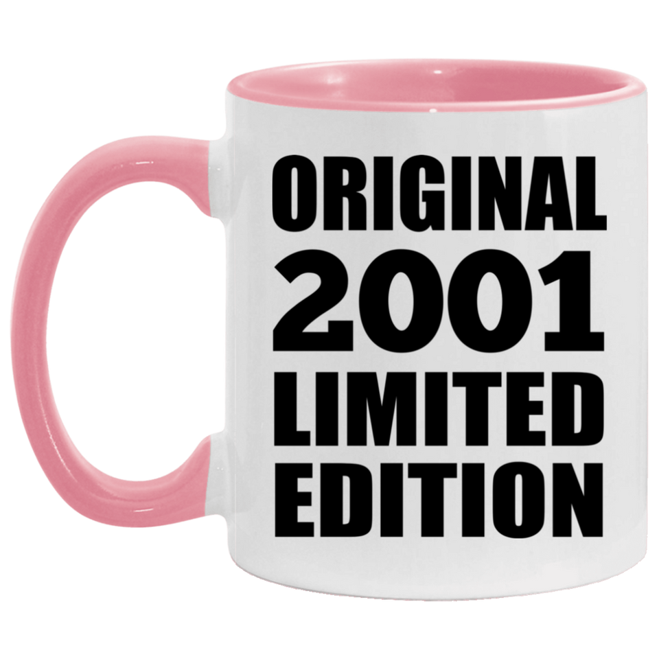 23rd Birthday Original 2001 Limited Edition - 11oz Accent Mug Pink