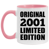 23rd Birthday Original 2001 Limited Edition - 11oz Accent Mug Pink