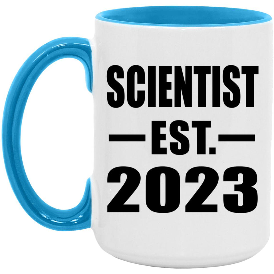 Scientist Established EST. 2023 - 15oz Accent Mug Blue