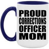 Proud Corrections Officer Mom - 15oz Accent Mug Purple