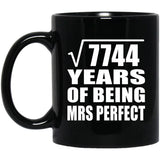 88th Anniversary Square Root of 7744 Years of Mrs Perfect - 11oz Coffee Mug Black