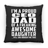 Proud Ceo Dad Of Awesome Daughter - Throw Pillow Black