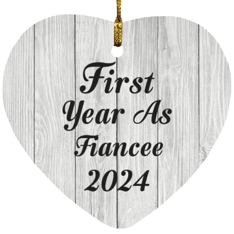 First Year As Fiancee 2024 - Heart Ornament F