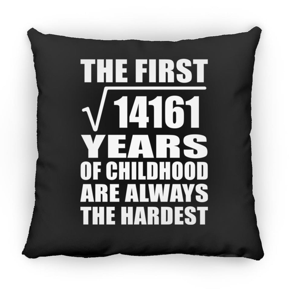 119th Birthday Square Root of 14161 Years of Childhood - Throw Pillow Black