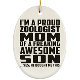 Proud Zoologist Mom Of Awesome Son - Oval Ornament