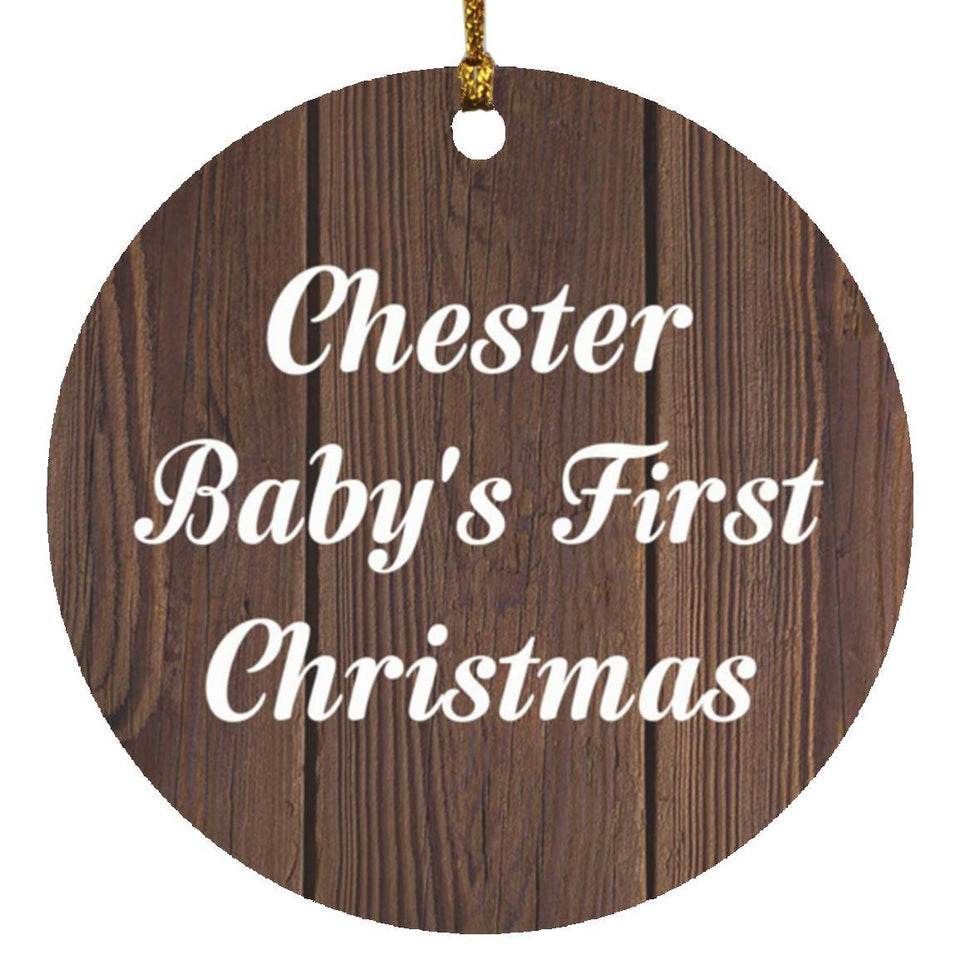 Chester Baby's First Christmas - Circle Ornament D