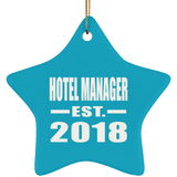 Hotel Manager Established EST. 2018 - Star Ornament