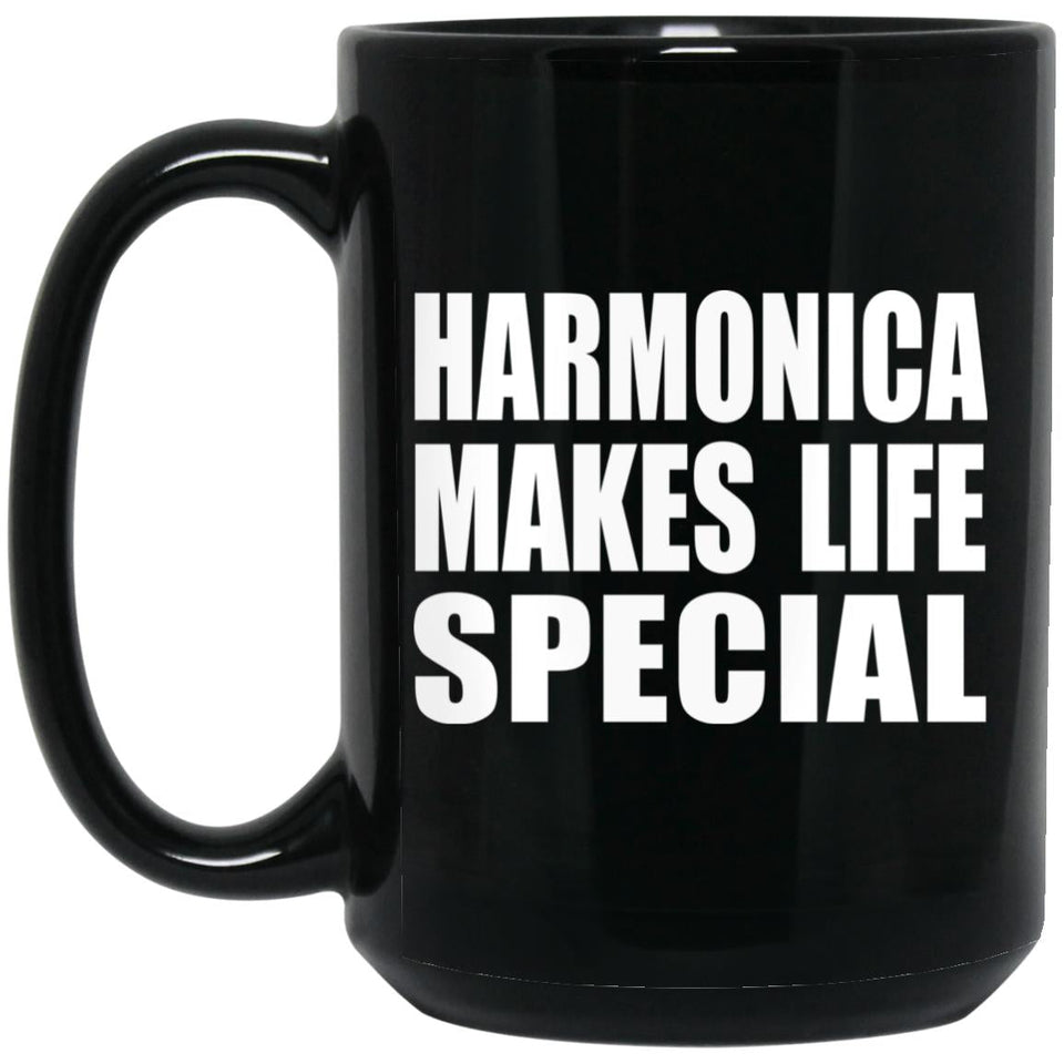 Harmonica Makes Life Special - 15oz Coffee Mug Black