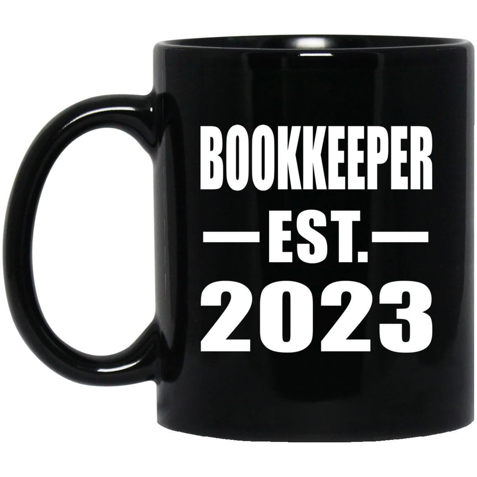 Bookkeeper Established EST. 2023 - 11oz Coffee Mug Black