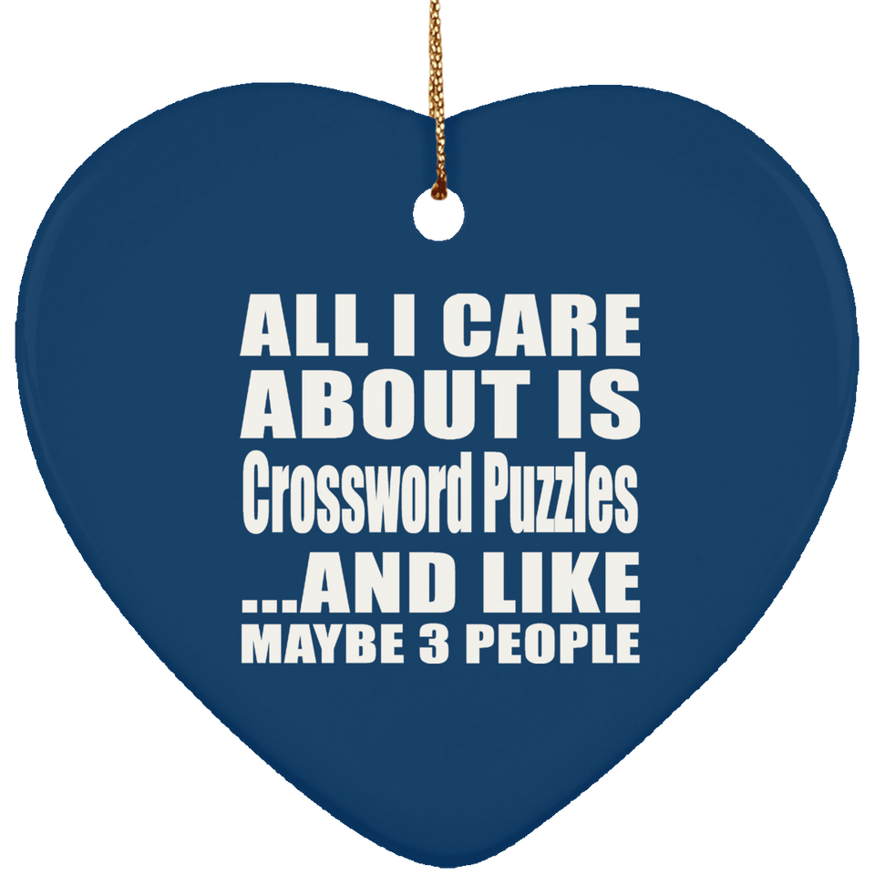 All I Care About Is Crossword Puzzles - Heart Ornament