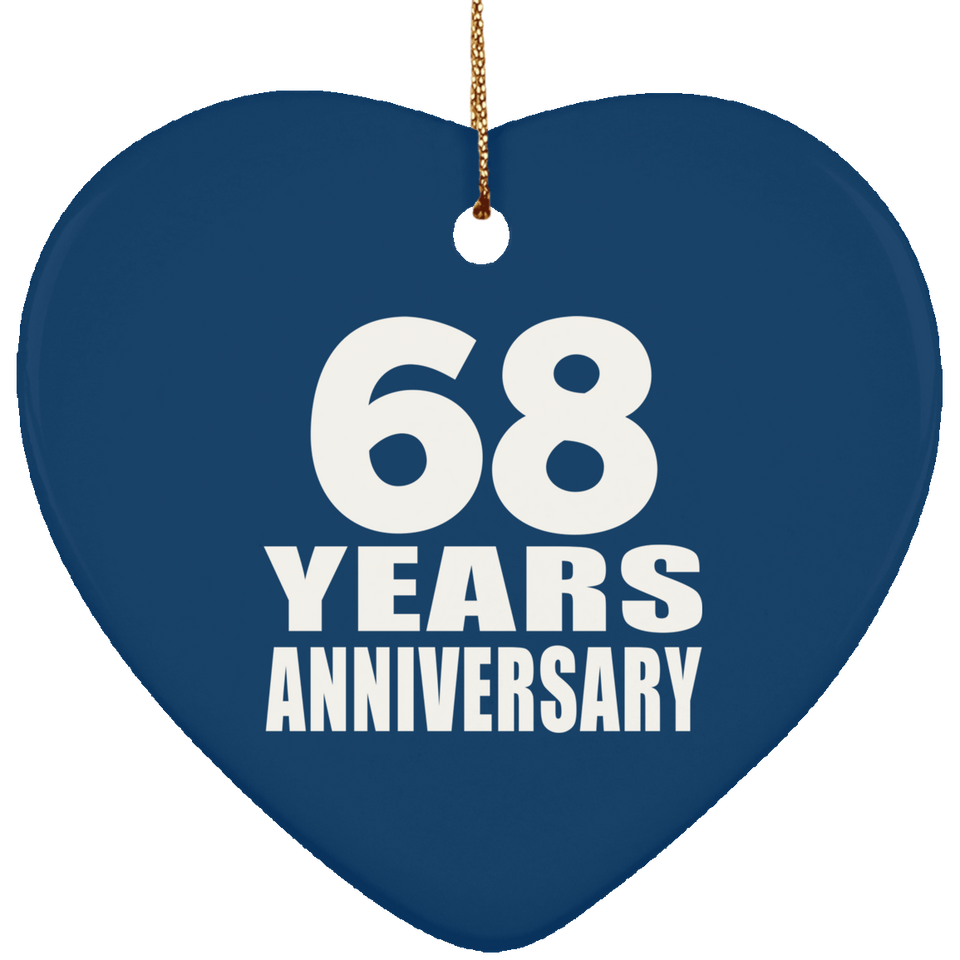 68th Anniversary 68 Years - Heart Ornament