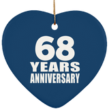 68th Anniversary 68 Years - Heart Ornament