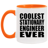 Coolest Stationary Engineer Ever - 11oz Accent Mug Orange