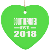 Court Reporter Established EST. 2018 - Heart Ornament