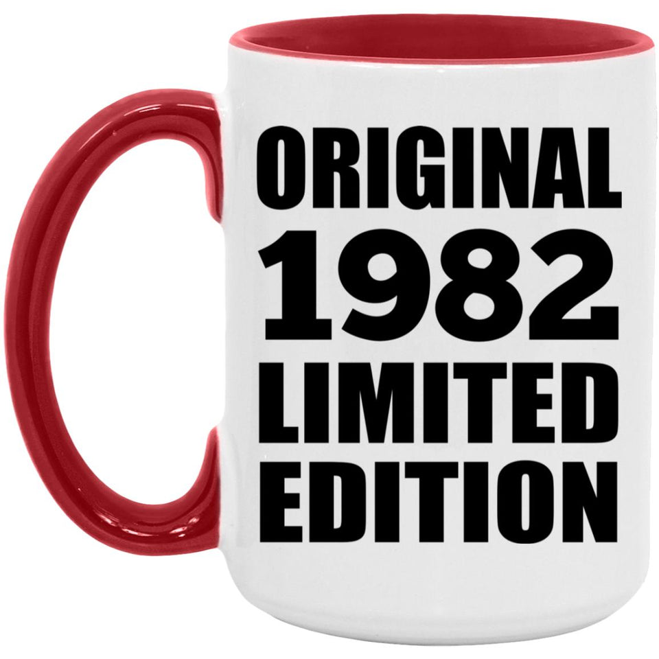 42nd Birthday Original 1982 Limited Edition - 15oz Accent Mug Red
