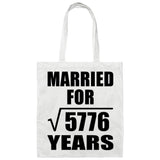 76th Anniversary Married For Square Root of 5776 Years - Tote Bag White