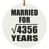 66th Anniversary Married For Square Root of 4356 Years - Circle Ornament
