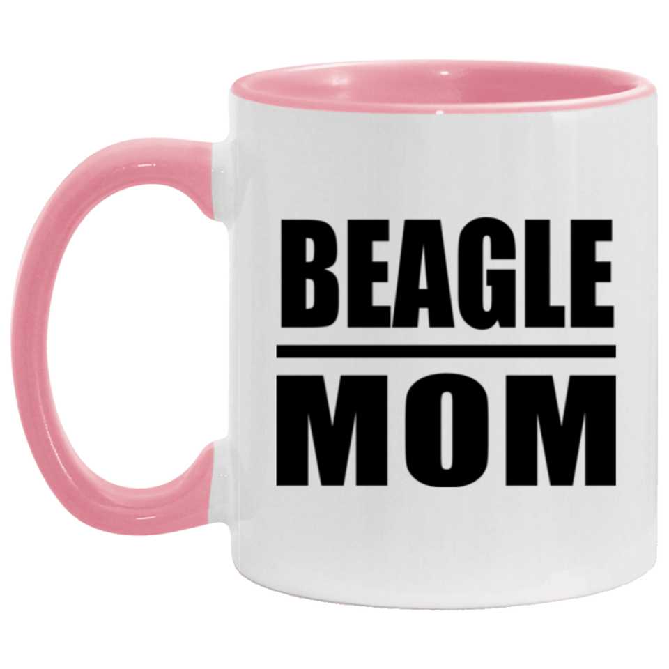 Beagle Mom - 11oz Accent Mug Pink